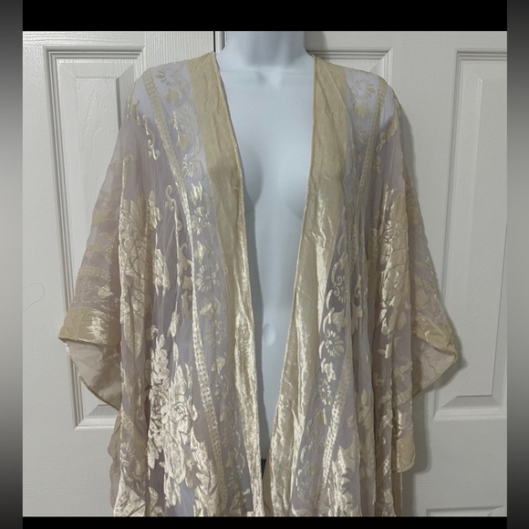 UNICORN 🦄 RARE FREE PEOPLE NIGHTBIRD BURNOUT KIMONO OS - Picture 12 of 16